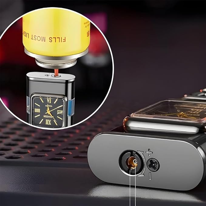 LLEVA 2 PAGA 1 - Encendedor Premium con Llama Dual y Reloj Integrado