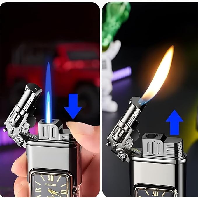 LLEVA 2 PAGA 1 - Encendedor Premium con Llama Dual y Reloj Integrado