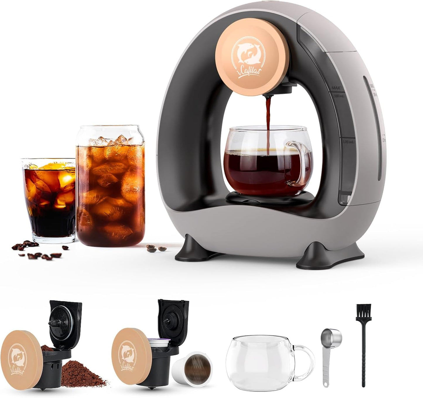Cafetera de una porción preparación en 1 minuto