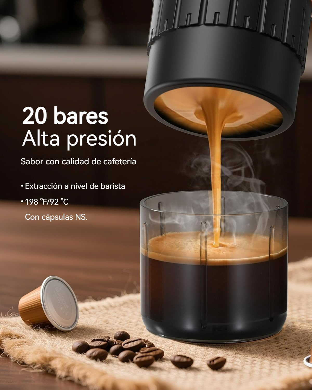 Cafetera Portátil Eléctrica con Autocalentamiento