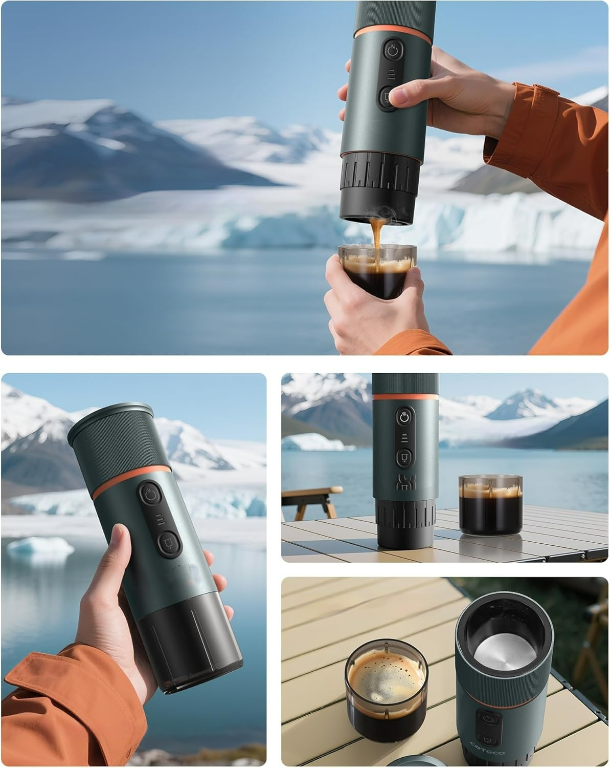Cafetera Portátil Eléctrica con Autocalentamiento