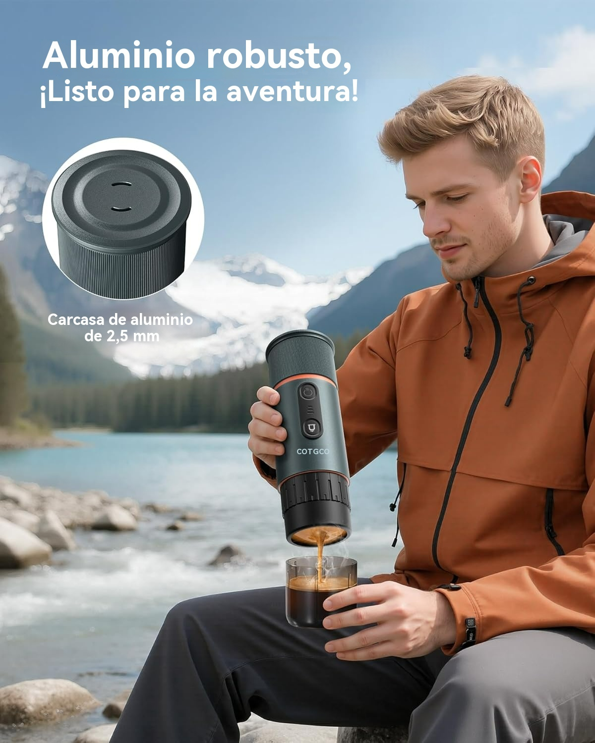 Cafetera Portátil Eléctrica con Autocalentamiento