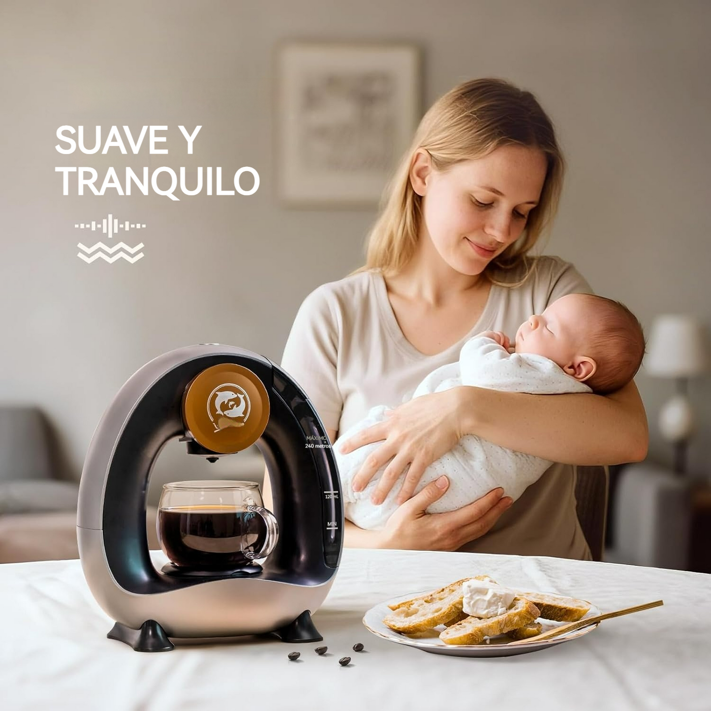 Cafetera de una porción preparación en 1 minuto