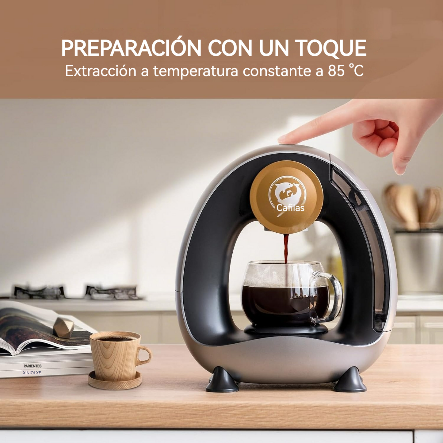 Cafetera de una porción preparación en 1 minuto