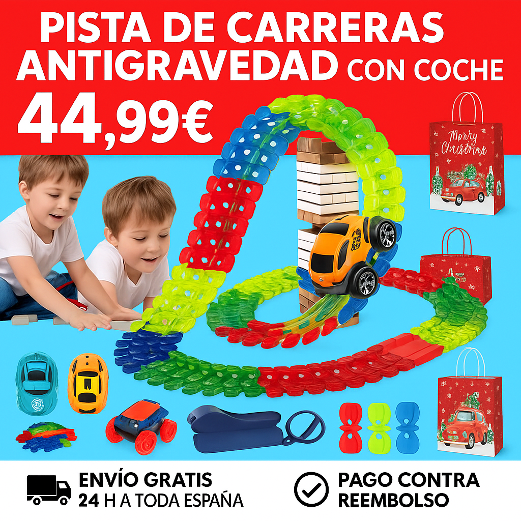 Pista de carreras antigravedad con coche