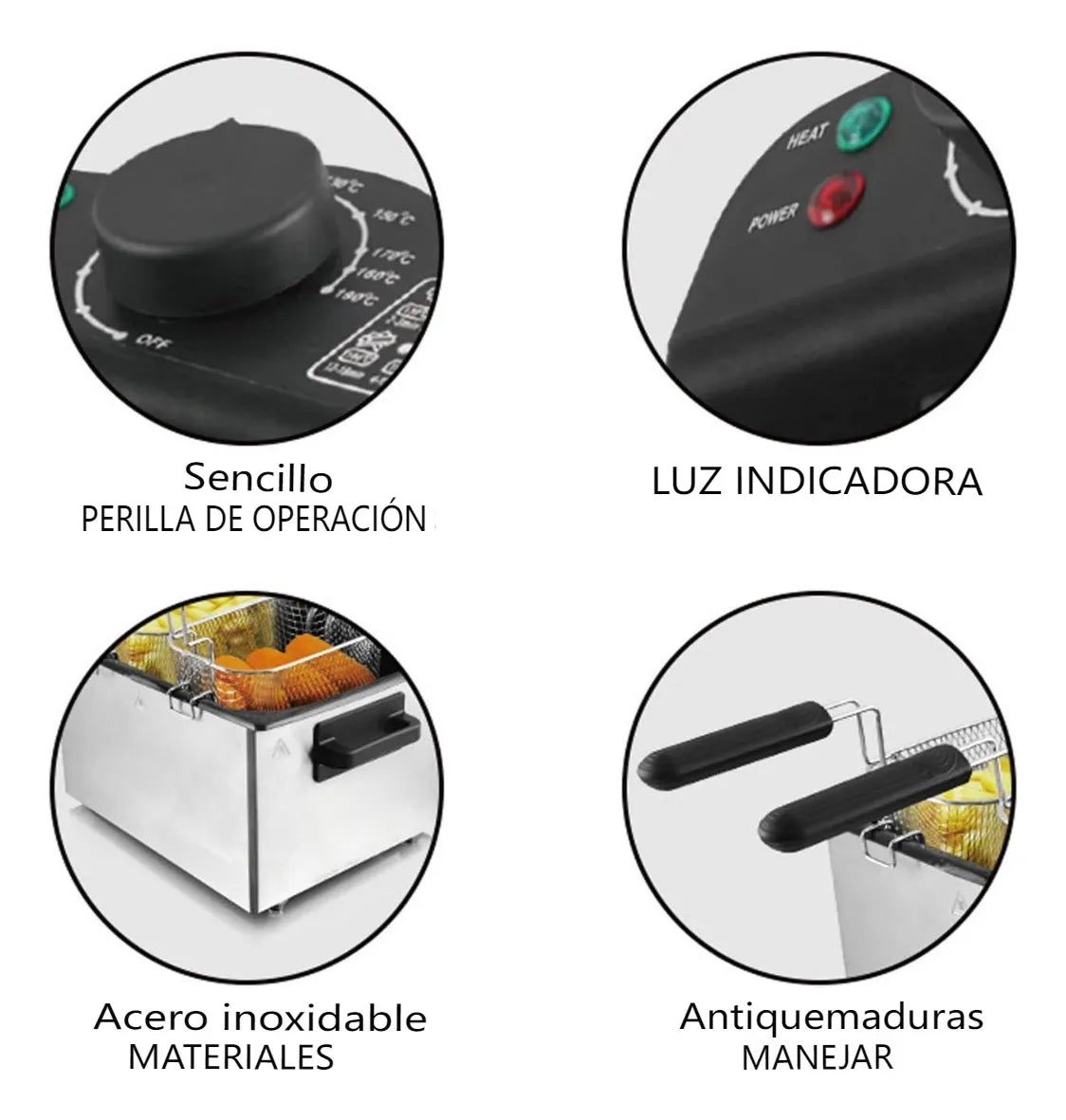 Freidora Eléctrica Automática de Acero Inoxidable – 5 L
