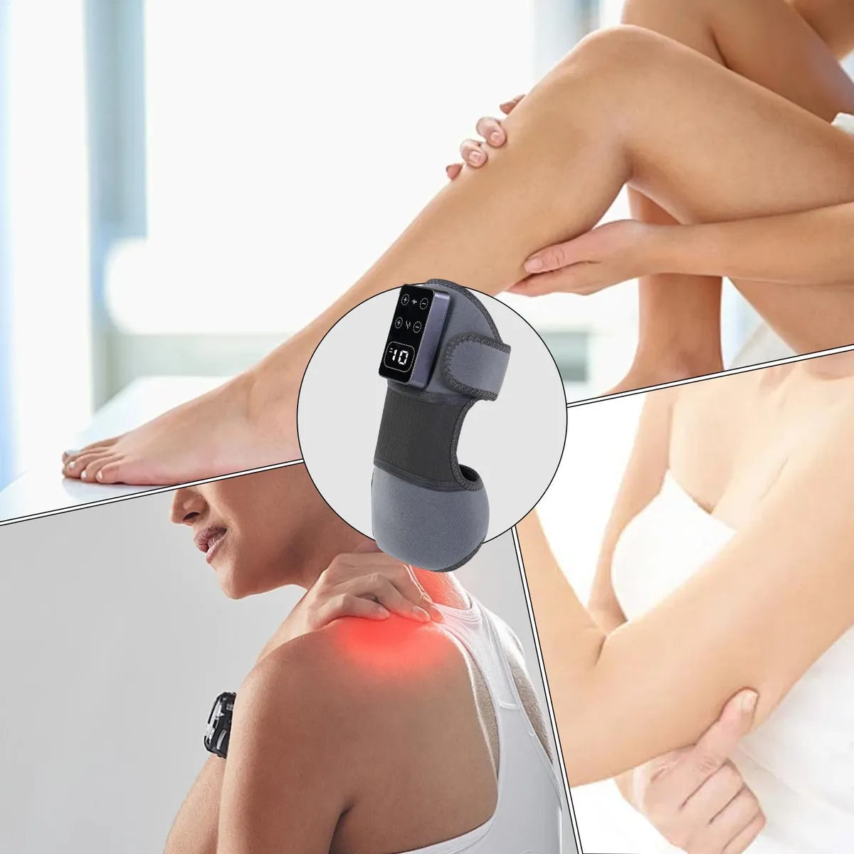 Almohadilla térmica con masajeador inteligente para rodilla