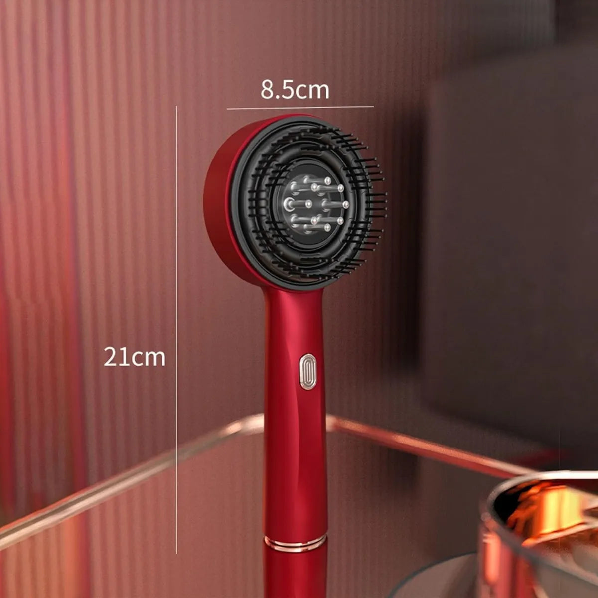 Cepillo Eléctrico Capilar 2 en 1 con Masajeador de Cerdas, Luz Roja Terapéutica y Aplicador de Aceites