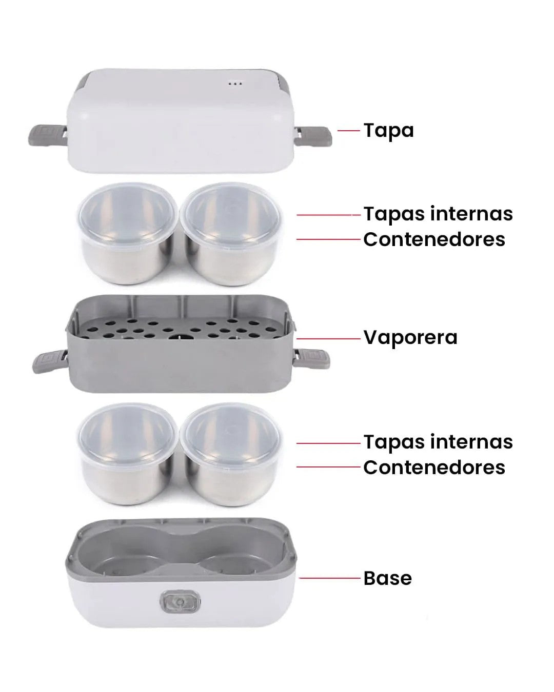 Lonchera Eléctrica 4 en 1 + Vaso Térmico con Parlante Bluetooth