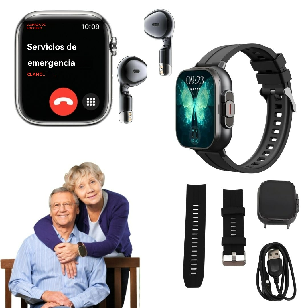 Smartwatch con Auriculares + Botón SOS