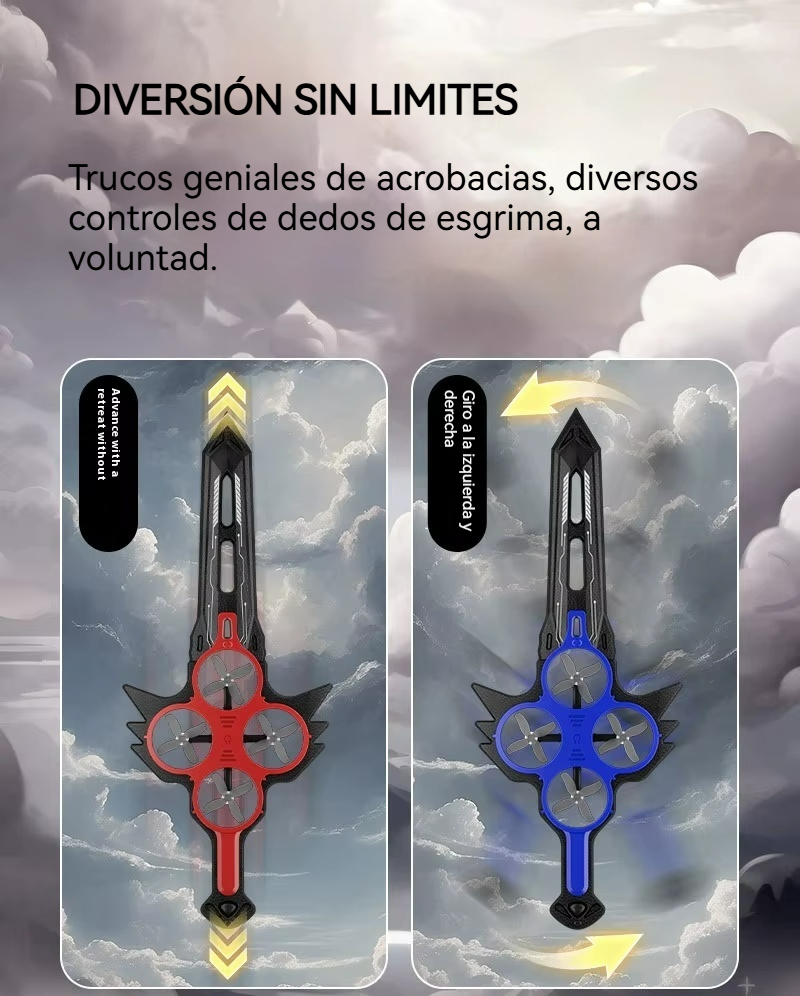 Espada voladora vcon control por gestos y vuelo 360°