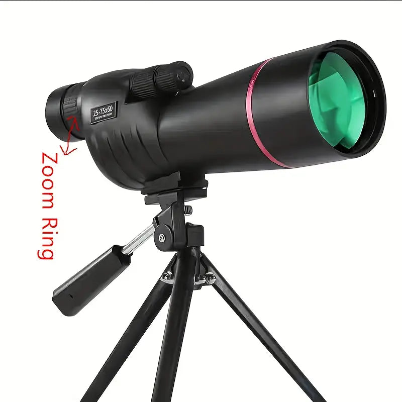 Telescopio Portátil 75x60 con Trípode y Adaptador para Teléfono