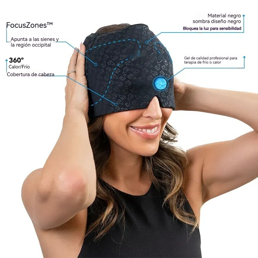 Gorro Terapéutico de Compresión 360° con Aplicación Térmica Fría/Caliente