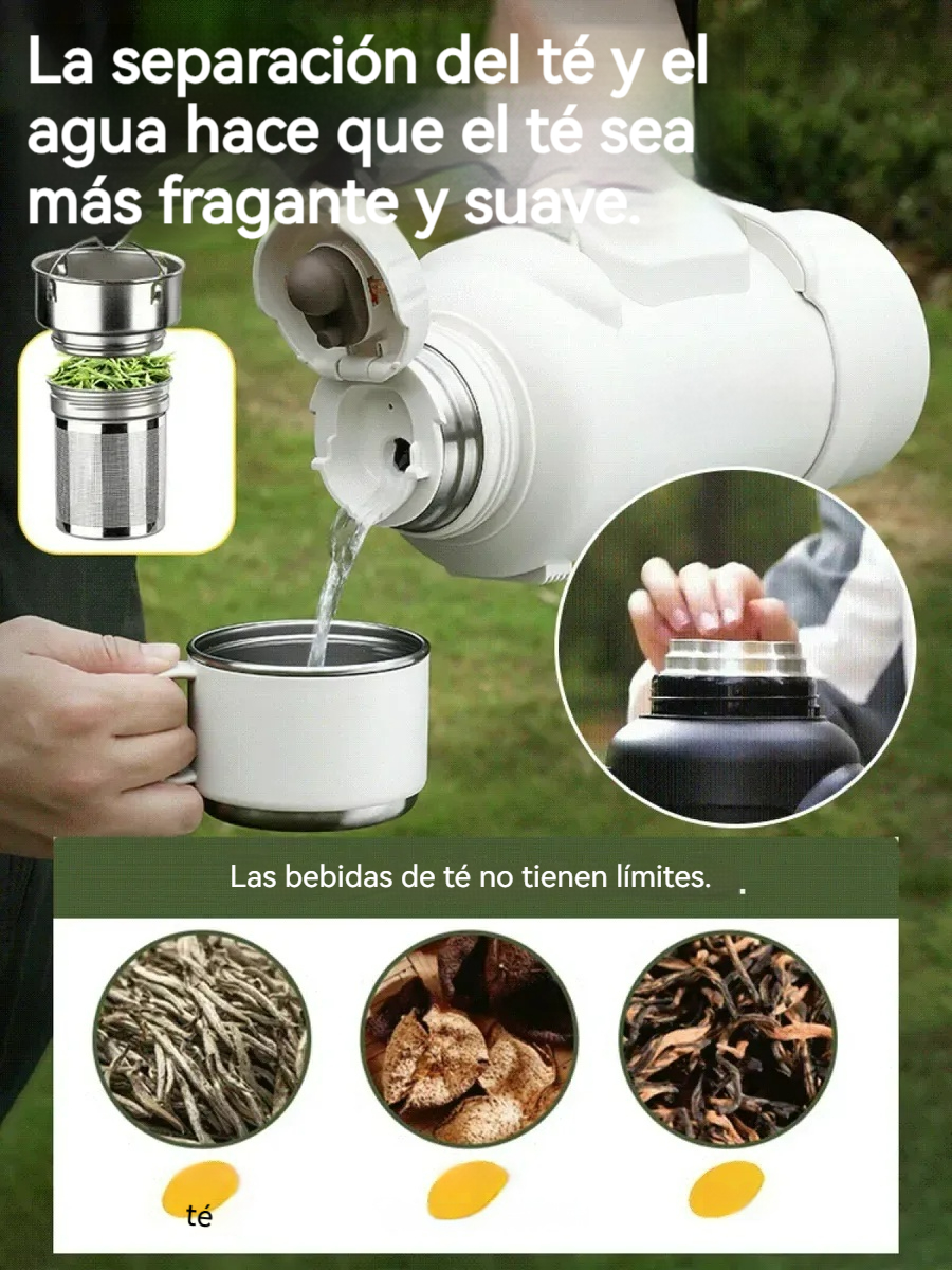 Vaso Térmico de Acero Inoxidable con Doble Tapa y Capacidad Extra Grande