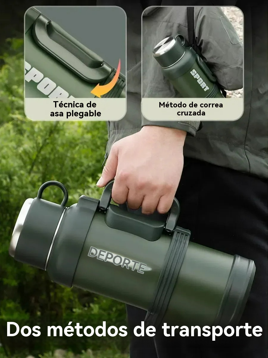 Vaso Térmico de Acero Inoxidable con Doble Tapa y Capacidad Extra Grande