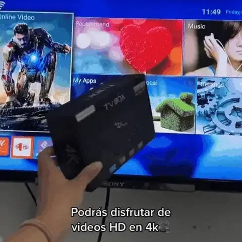 V Box con +1500 Canales, Streaming y Apps sin límites