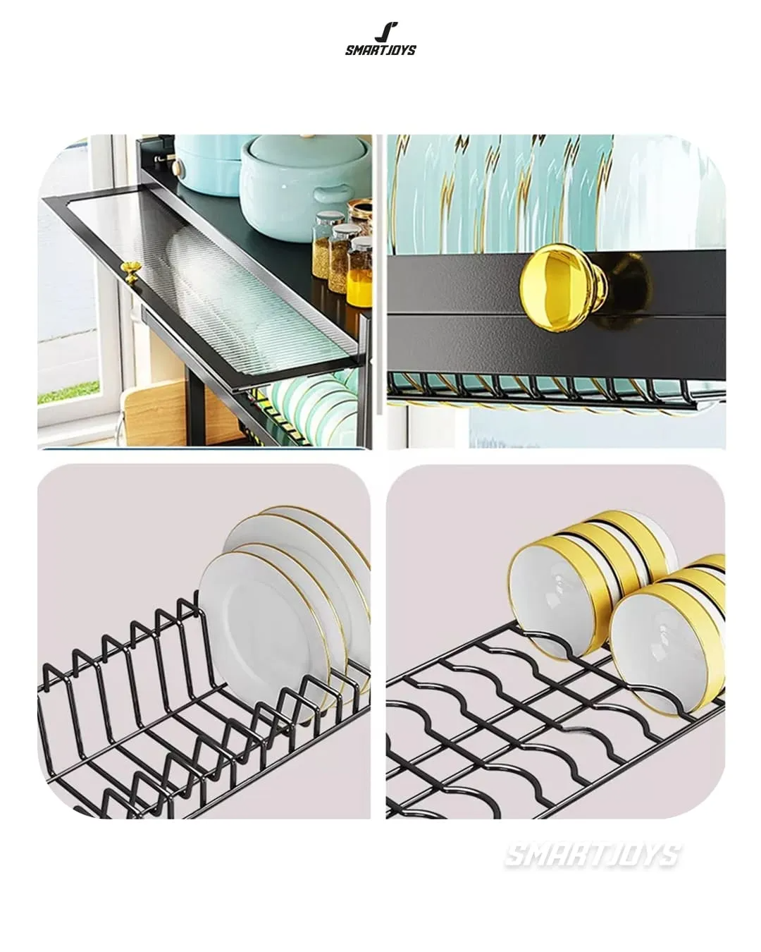 Organizador Escurridor De Platos Grande 85 cm Con Puerta