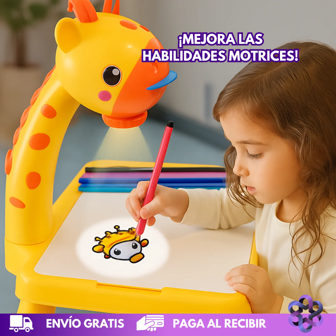 Mesa de Arte Infantil con Proyector Jirafa