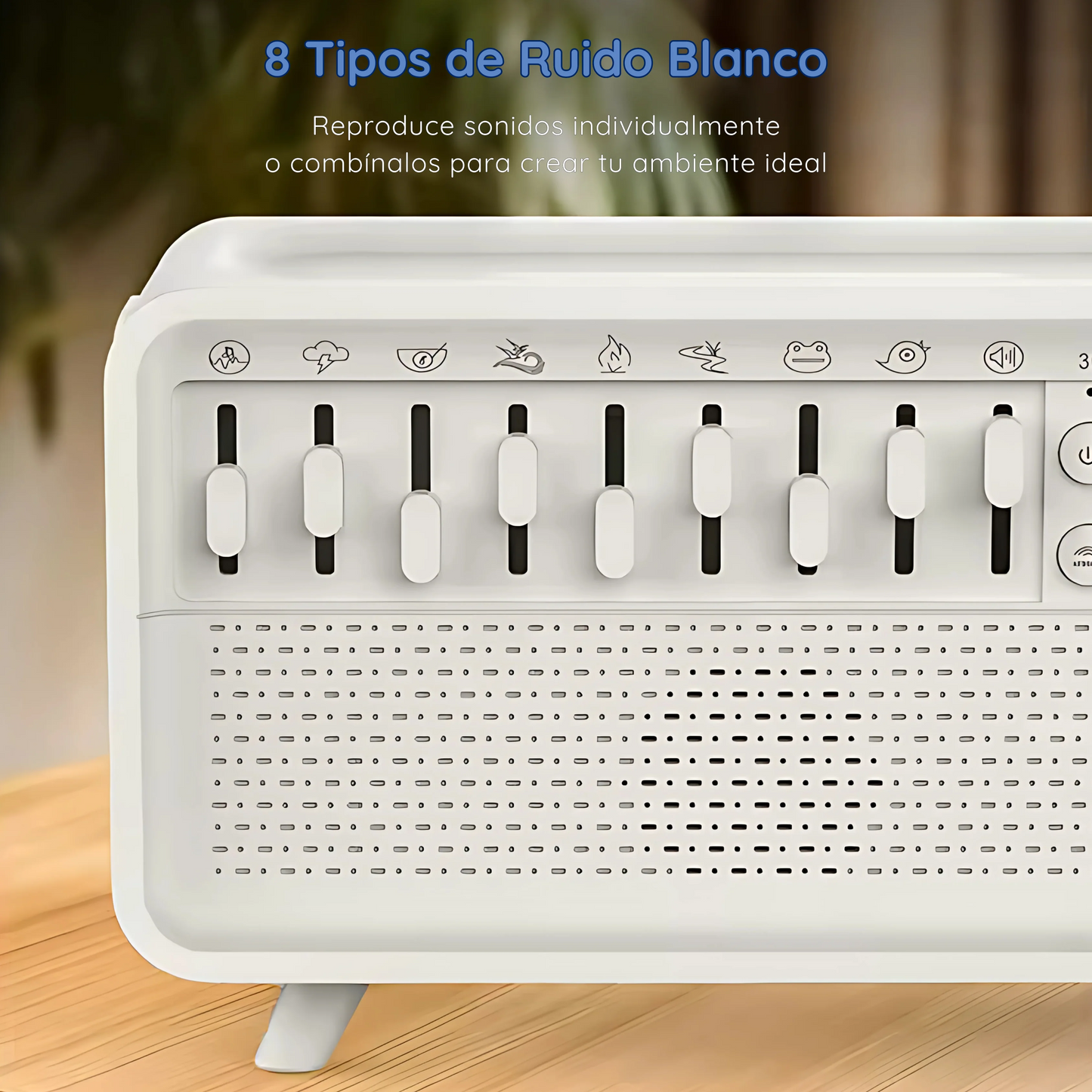 Difusor 5 en 1 con Humidificador Ultrasónico, Ruido Blanco, Luz Ambiental y Temporizador