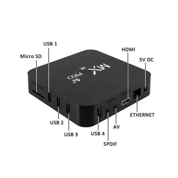 V Box con +1500 Canales, Streaming y Apps sin límites