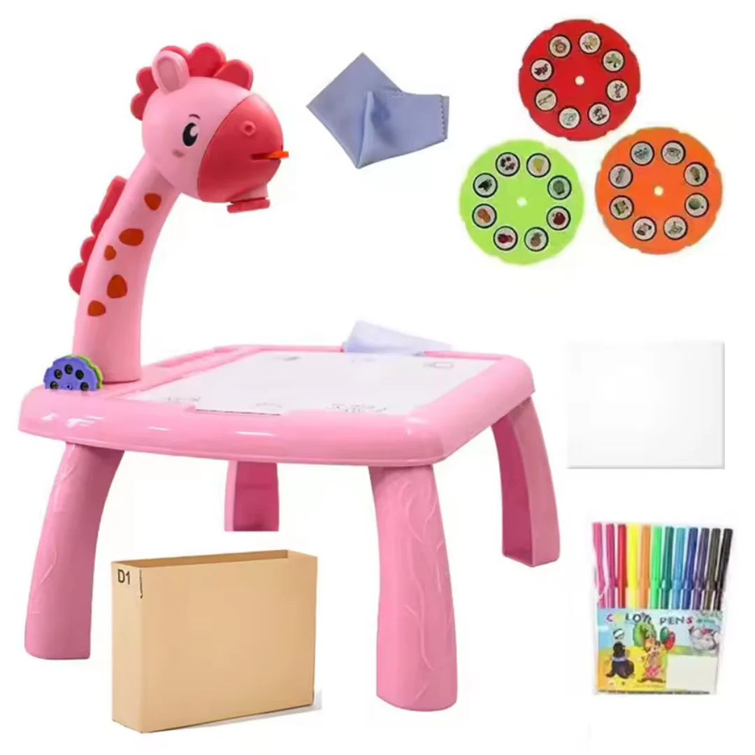 Mesa de Arte Infantil con Proyector Jirafa