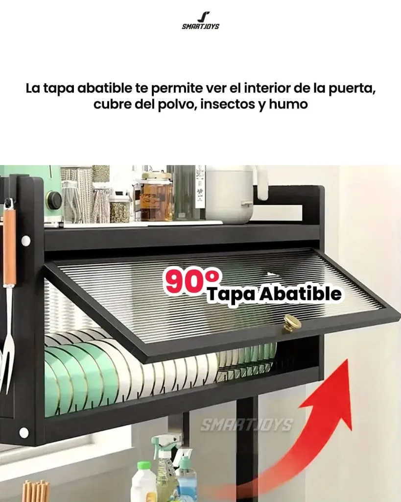 Organizador Escurridor De Platos Grande 85 cm Con Puerta