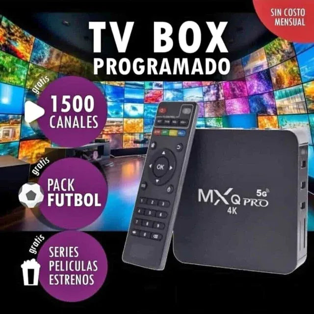 V Box con +1500 Canales, Streaming y Apps sin límites