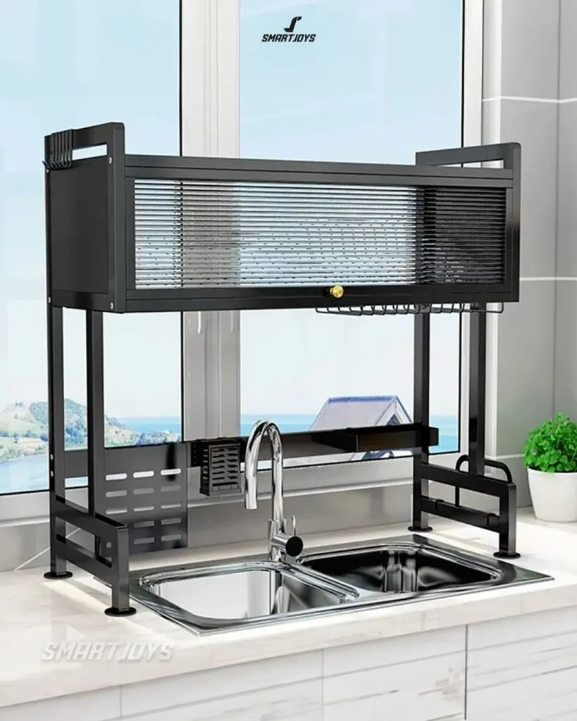 Organizador Escurridor De Platos Grande 85 cm Con Puerta