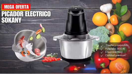 Picadora Eléctrica Multiuso de Acero Inoxidable – 2 L de Capacidad