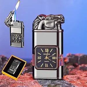 LLEVA 2 PAGA 1 - Encendedor Premium con Llama Dual y Reloj Integrado