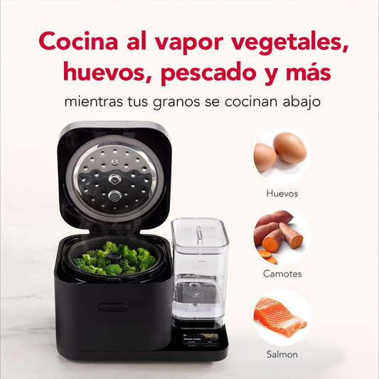 Olla arrocera de 8 tazas con báscula integrada con detección automática y depósito de agua