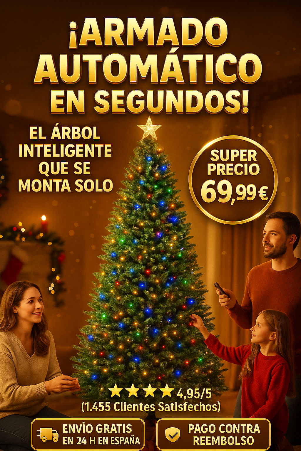 ⛄¡Oferta especial de Navidad 2025! 🎄Árbol de Navidad retráctil mágico con control remoto🎄