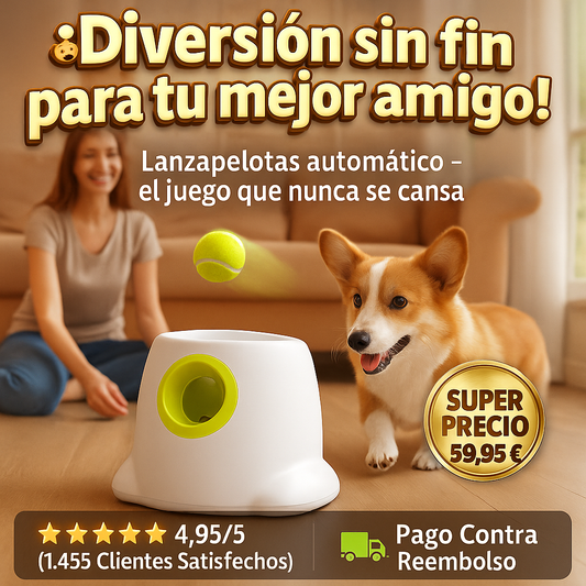 Lanzapelotas automático para perro