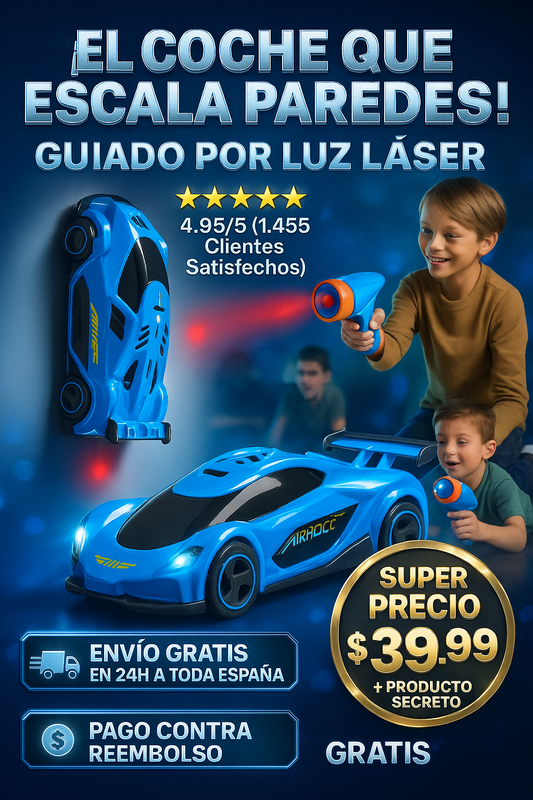 Coche de carreras de pared guiado por luz
