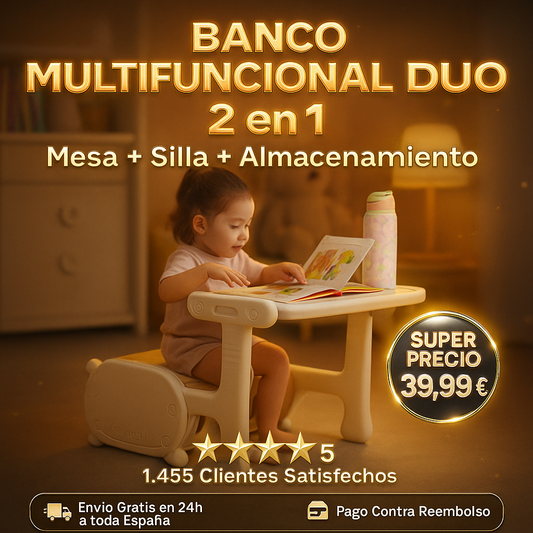 BANCO MULTIFUNCIONAL DUO | silla y mesa de estudio