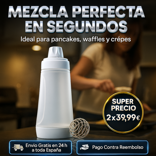 Mezclador de Masa, solución completa para panqueques, waffles, crepes y más, batidor