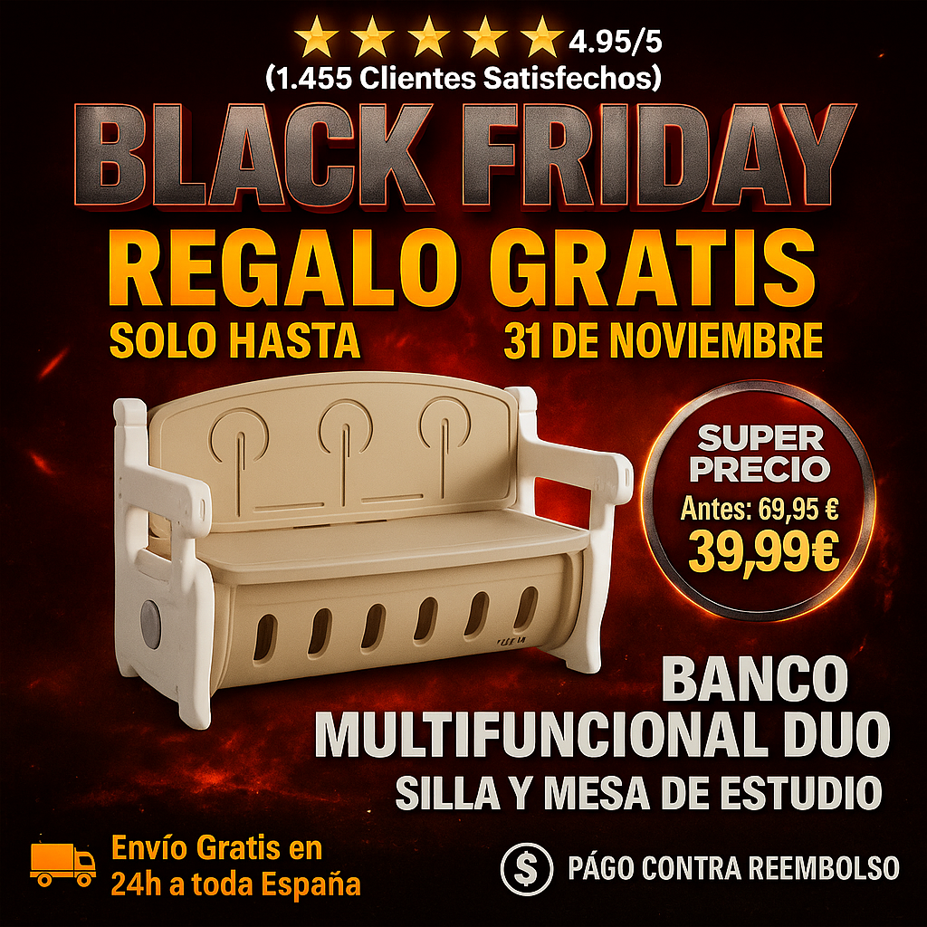 BANCO MULTIFUNCIONAL DUO | silla y mesa de estudio