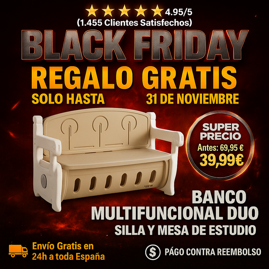 BANCO MULTIFUNCIONAL DUO | silla y mesa de estudio