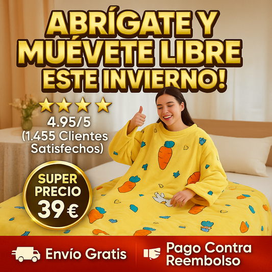 Manta con orificio para cabeza y brazos