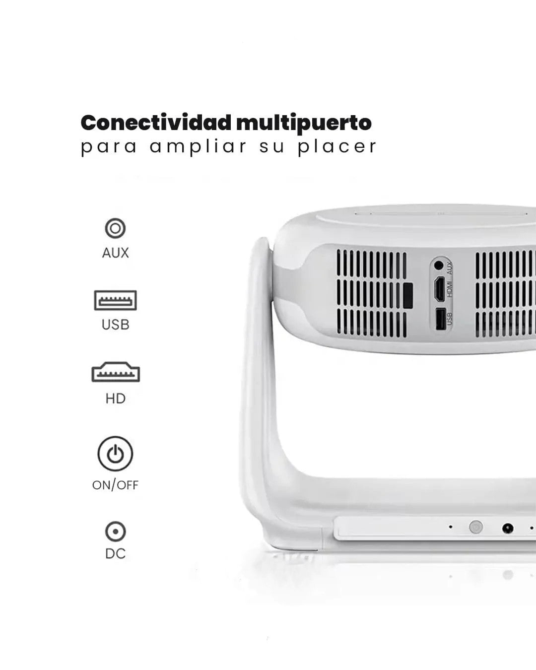 Proyector Portátil Recargable– Android TV, WiFi 6, Bluetooth 5.2 y enfoque automático