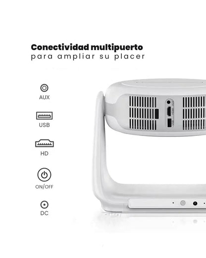 Proyector Portátil Recargable– Android TV, WiFi 6, Bluetooth 5.2 y enfoque automático