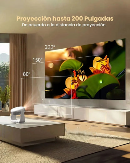 Proyector Portátil Recargable– Android TV, WiFi 6, Bluetooth 5.2 y enfoque automático