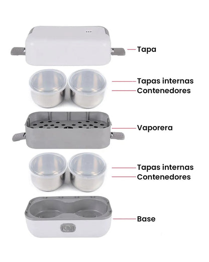 Lonchera Eléctrica 4 en 1 + Vaso Térmico con Parlante Bluetooth