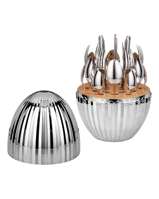 Set de Cubiertos Diamantado – 24 Piezas con Estuche Decorativo