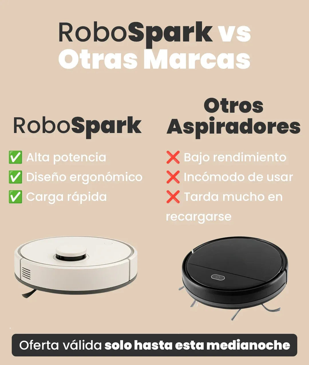 Aspiradora RoboSpark 3 en 1 – Limpieza automática, silenciosa y sin enredos