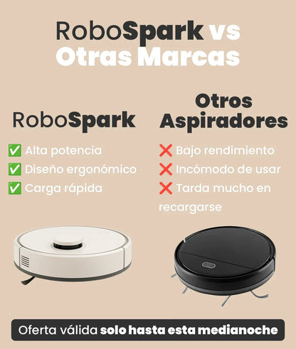Aspiradora RoboSpark 3 en 1 – Limpieza automática, silenciosa y sin enredos