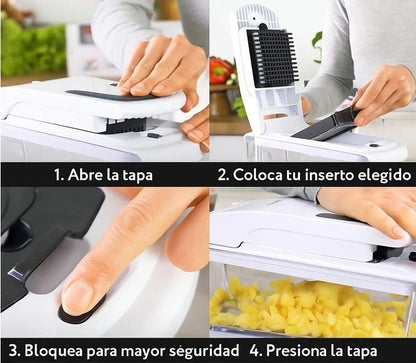 Cortador de Verduras 7 en 1 con Cuchillas Intercambiables