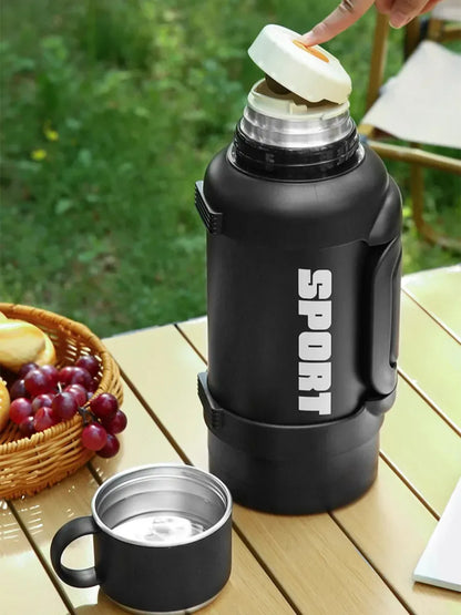 Vaso Térmico de Acero Inoxidable con Doble Tapa y Capacidad Extra Grande