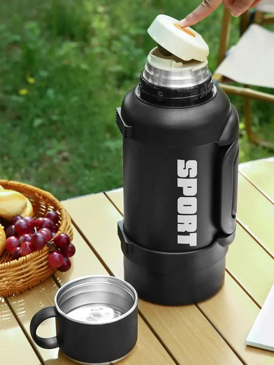 Vaso Térmico de Acero Inoxidable con Doble Tapa y Capacidad Extra Grande