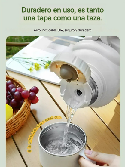 Vaso Térmico de Acero Inoxidable con Doble Tapa y Capacidad Extra Grande